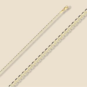 14k Solid Gold Mariner 2.7 mm Chain Necklace | Everyday Jewelry | Birthday Gift